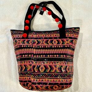 Sequined tote bag
